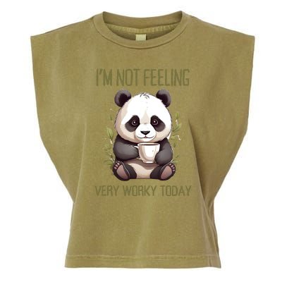 I Hate Mornings Panda Garment-Dyed Women's Muscle Tee