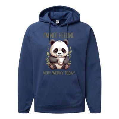 I Hate Mornings Panda Performance Fleece Hoodie