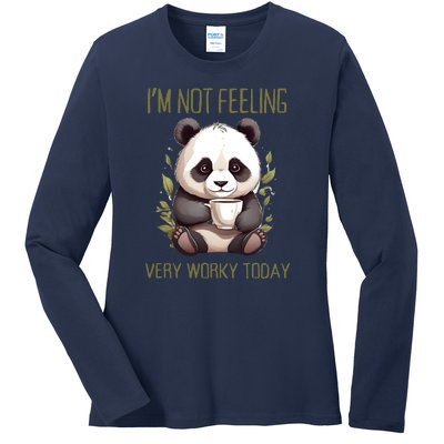 I Hate Mornings Panda Ladies Long Sleeve Shirt