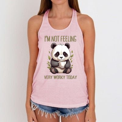 I Hate Mornings Panda Women's Knotted Racerback Tank