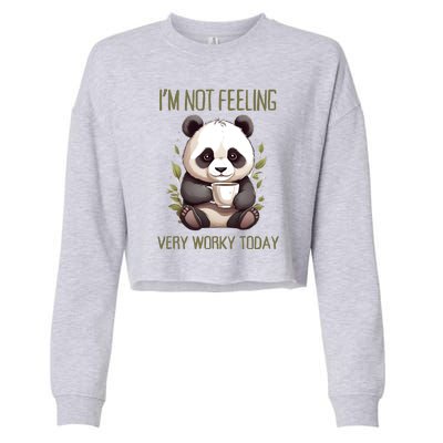 I Hate Mornings Panda Cropped Pullover Crew