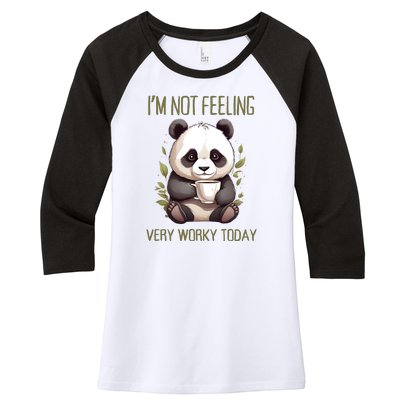 I Hate Mornings Panda Women's Tri-Blend 3/4-Sleeve Raglan Shirt