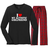 I Heart My Autistic Girlfriend I Love My Autistic Girlfriend Women's Long Sleeve Flannel Pajama Set 