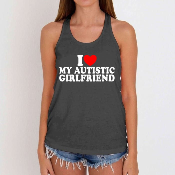 I Heart My Autistic Girlfriend I Love My Autistic Girlfriend Women's Knotted Racerback Tank