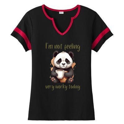 I Hate Mornings Panda Ladies Halftime Notch Neck Tee