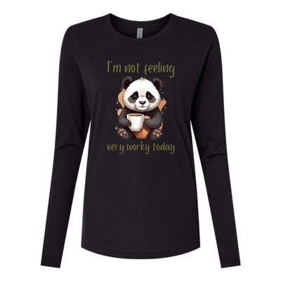 I Hate Mornings Panda Womens Cotton Relaxed Long Sleeve T-Shirt