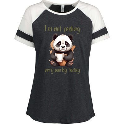 I Hate Mornings Panda Enza Ladies Jersey Colorblock Tee