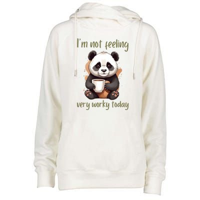 I Hate Mornings Panda Womens Funnel Neck Pullover Hood