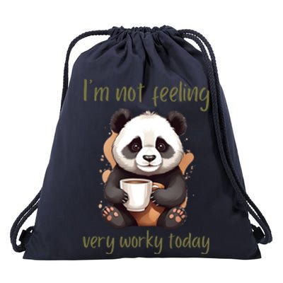 I Hate Mornings Panda Drawstring Bag