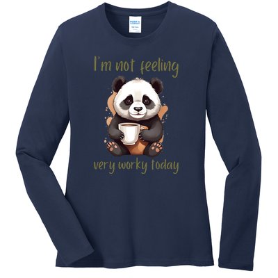 I Hate Mornings Panda Ladies Long Sleeve Shirt