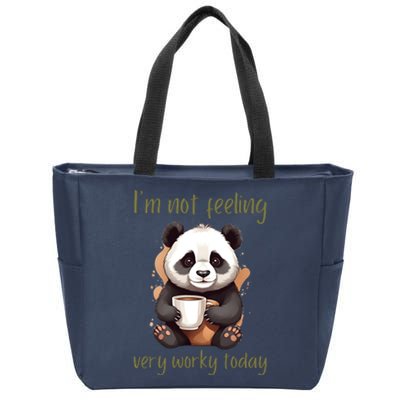 I Hate Mornings Panda Zip Tote Bag