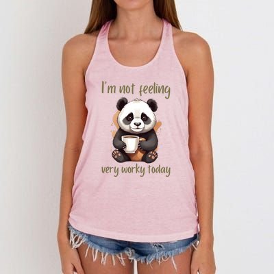 I Hate Mornings Panda Women's Knotted Racerback Tank