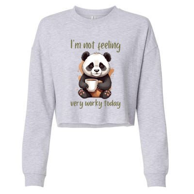 I Hate Mornings Panda Cropped Pullover Crew