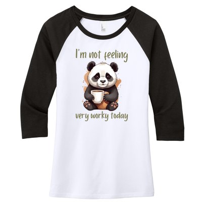 I Hate Mornings Panda Women's Tri-Blend 3/4-Sleeve Raglan Shirt