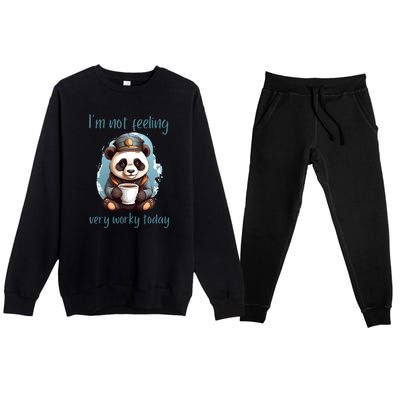 I Hate Mornings Panda Premium Crewneck Sweatsuit Set