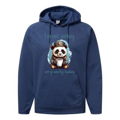 I Hate Mornings Panda Performance Fleece Hoodie