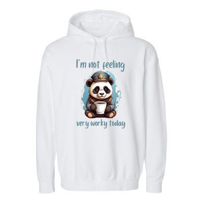 I Hate Mornings Panda Garment-Dyed Fleece Hoodie