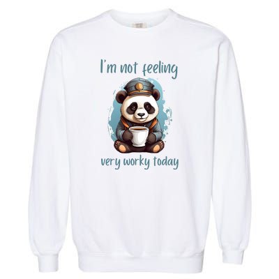 I Hate Mornings Panda Garment-Dyed Sweatshirt