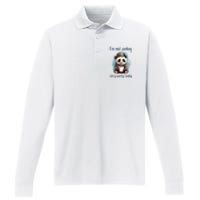 I Hate Mornings Panda Performance Long Sleeve Polo