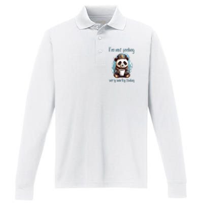 I Hate Mornings Panda Performance Long Sleeve Polo