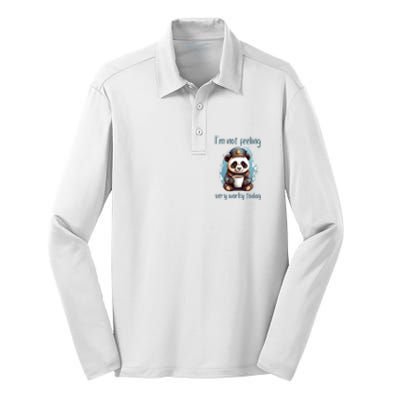 I Hate Mornings Panda Silk Touch Performance Long Sleeve Polo