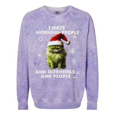 I Hate Morning People Cat Lover Christmas costume Colorblast Crewneck Sweatshirt