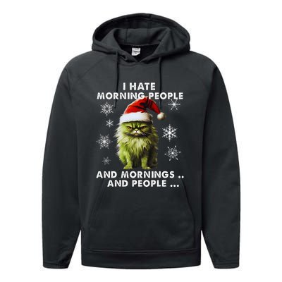 I Hate Morning People Cat Lover Christmas costume Performance Fleece Hoodie