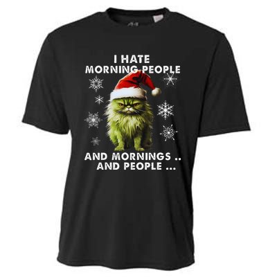 I Hate Morning People Cat Lover Christmas costume Cooling Performance Crew T-Shirt