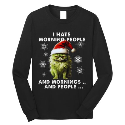 I Hate Morning People Cat Lover Christmas costume Long Sleeve Shirt