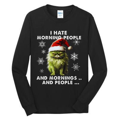 I Hate Morning People Cat Lover Christmas costume Tall Long Sleeve T-Shirt