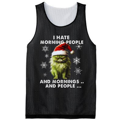 I Hate Morning People Cat Lover Christmas costume Mesh Reversible Basketball Jersey Tank