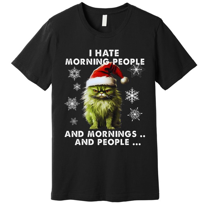 I Hate Morning People Cat Lover Christmas costume Premium T-Shirt