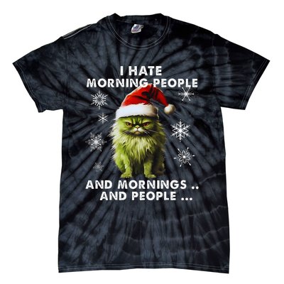 I Hate Morning People Cat Lover Christmas costume Tie-Dye T-Shirt