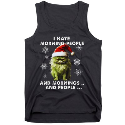 I Hate Morning People Cat Lover Christmas costume Tank Top