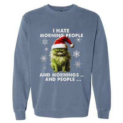 I Hate Morning People Cat Lover Christmas costume Garment-Dyed Sweatshirt