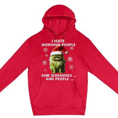 I Hate Morning People Cat Lover Christmas costume Premium Pullover Hoodie