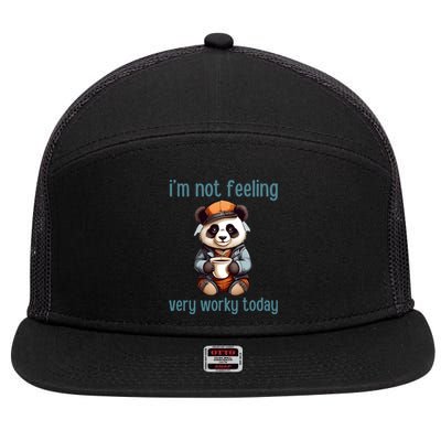 I Hate Mornings Panda 7 Panel Mesh Trucker Snapback Hat