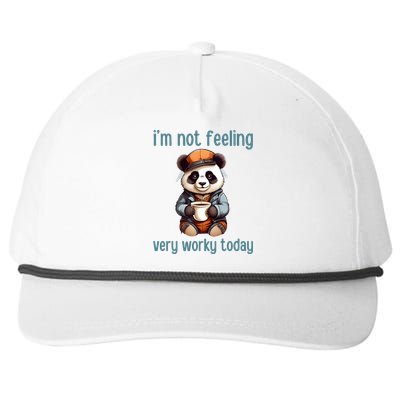 I Hate Mornings Panda Snapback Five-Panel Rope Hat