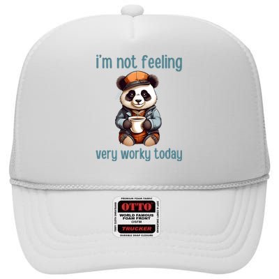 I Hate Mornings Panda High Crown Mesh Back Trucker Hat