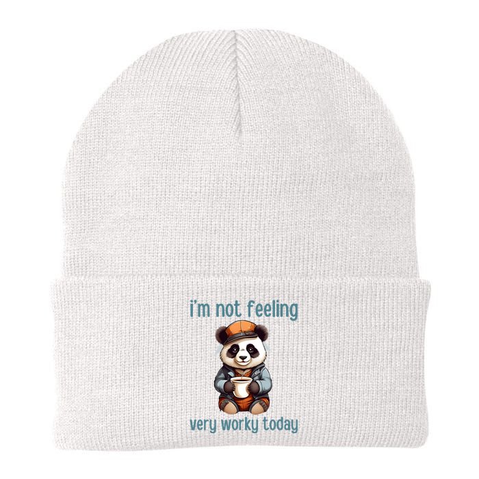 I Hate Mornings Panda Knit Cap Winter Beanie