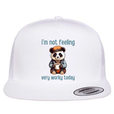 I Hate Mornings Panda Flat Bill Trucker Hat