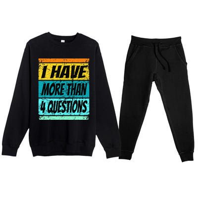 I Have More Than Four Questions Passover Premium Crewneck Sweatsuit Set