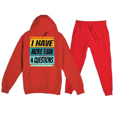 I Have More Than Four Questions Passover Premium Hooded Sweatsuit Set