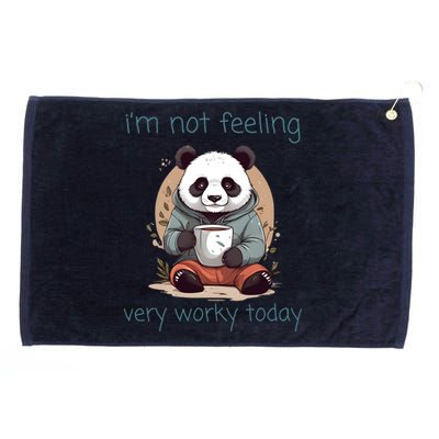 I Hate Mornings Panda Grommeted Golf Towel