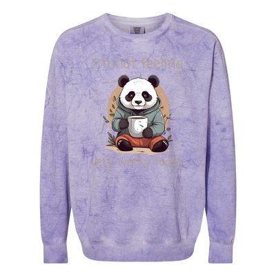 I Hate Mornings Panda Colorblast Crewneck Sweatshirt