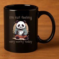 I Hate Mornings Panda 11oz C Handle Ceramic Mug