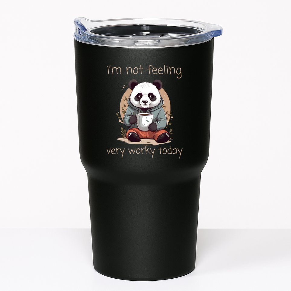 I Hate Mornings Panda Tumbler