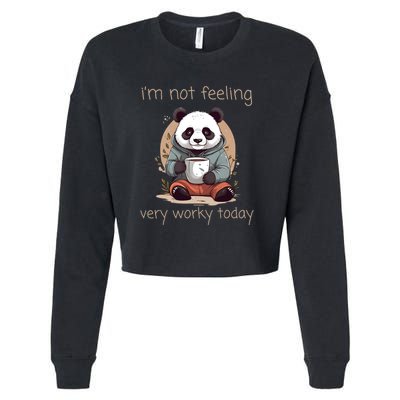 I Hate Mornings Panda Cropped Pullover Crew