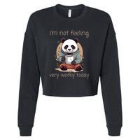 I Hate Mornings Panda Cropped Pullover Crew