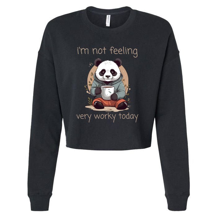 I Hate Mornings Panda Cropped Pullover Crew